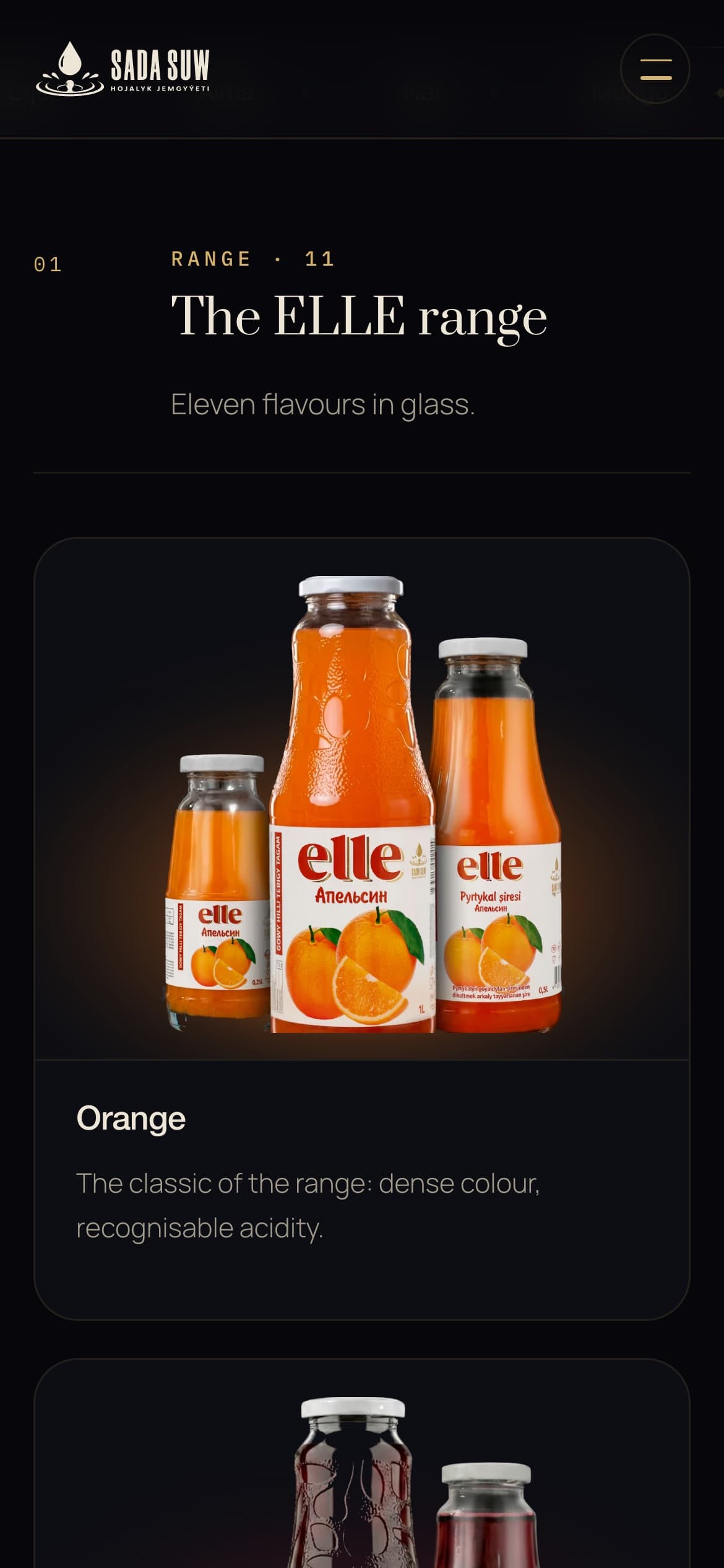 Range — one flavour to a card