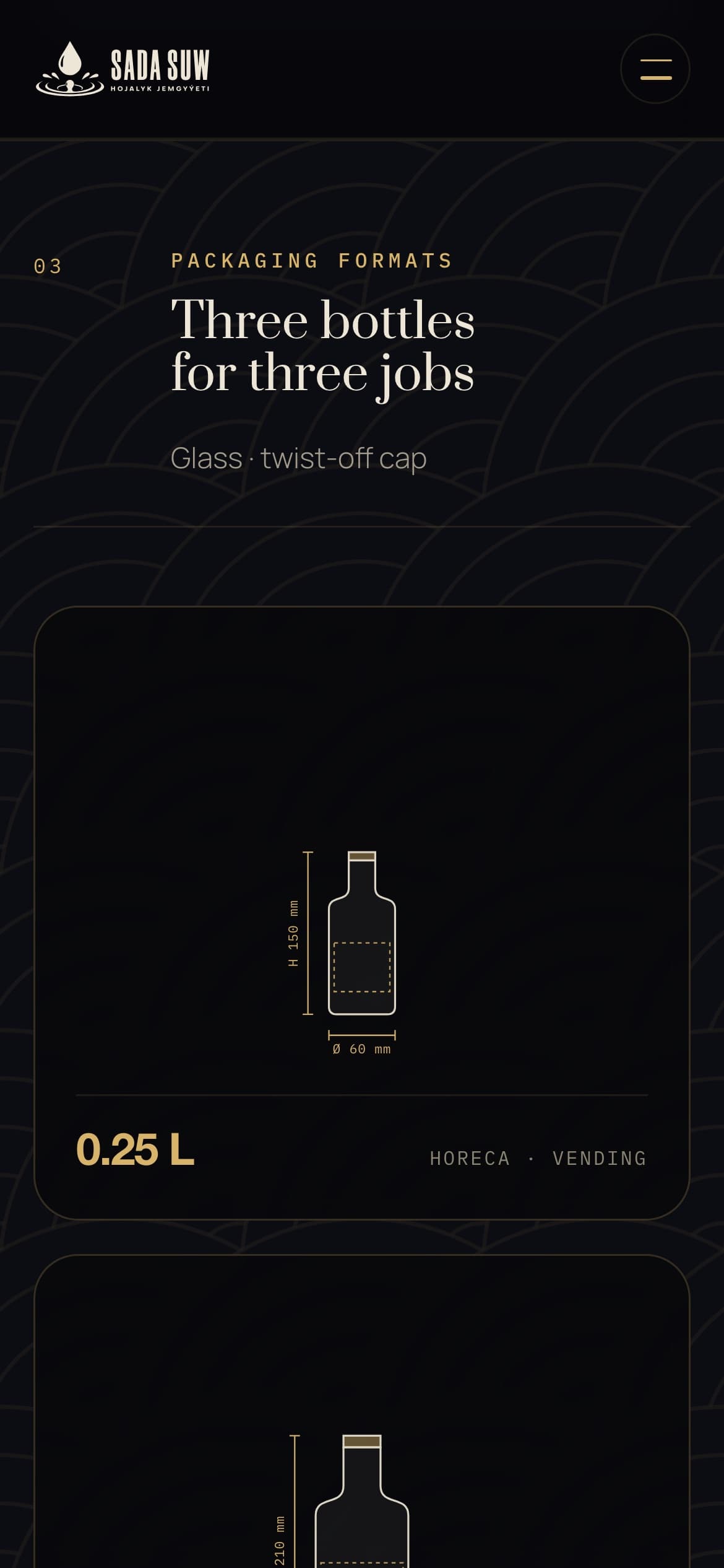 Formats — one bottle at a time